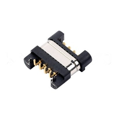 Magnetic 4 Pin Right Angle Pogo Pin Connector