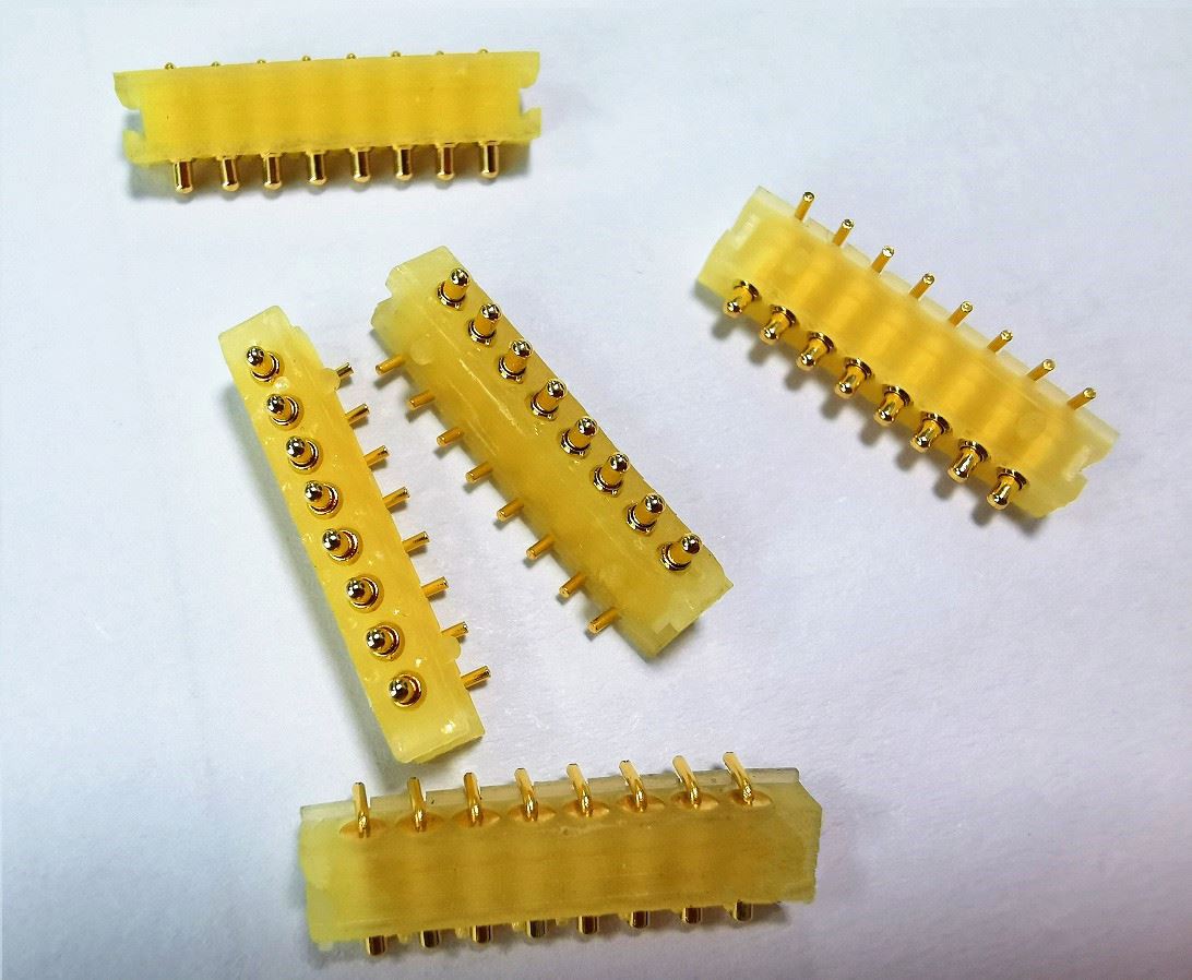 8 핀 포고 핀 단일 라인 직각 커넥터